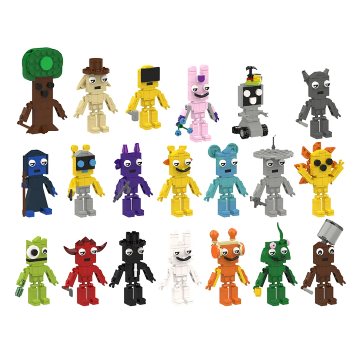 GENERICO - Figuras Sprunki Bloques Para Armar 20 Personaje Gran Calidad