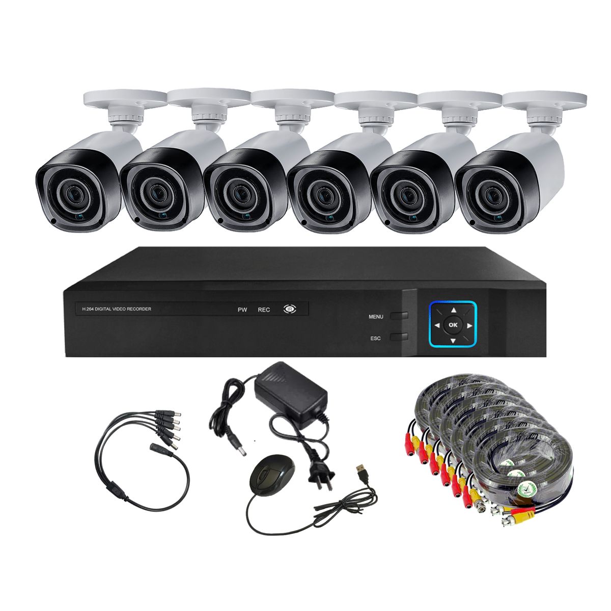 VIPA - Kit Seguridad Exterior HD 6 Cámaras HD - E60L