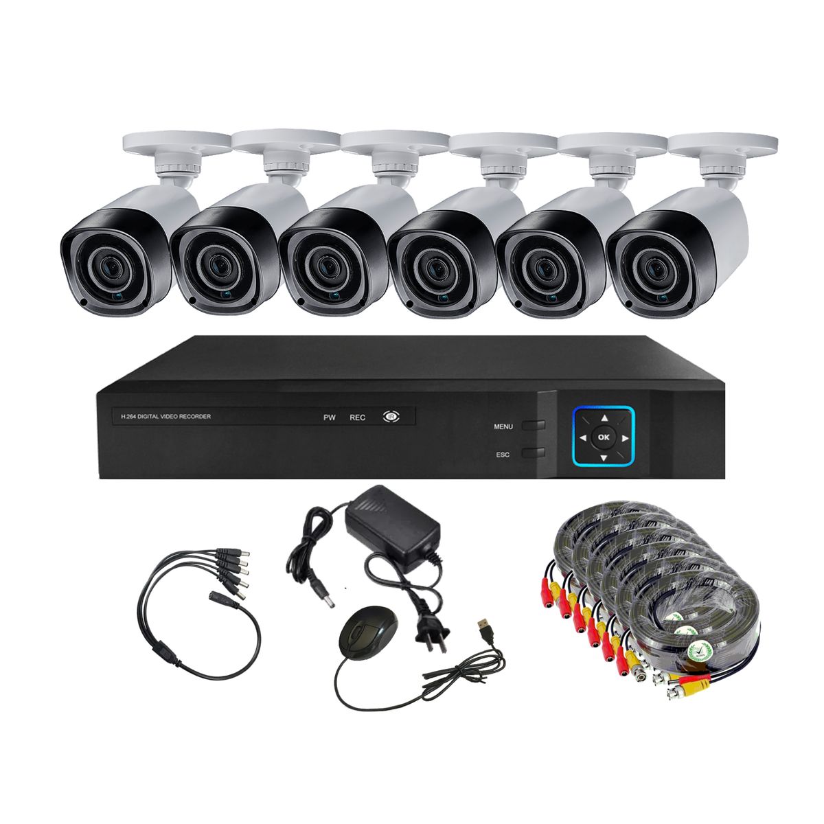 VIPA - Kit Seguridad Exterior HD 6 Cámaras HD - E60L