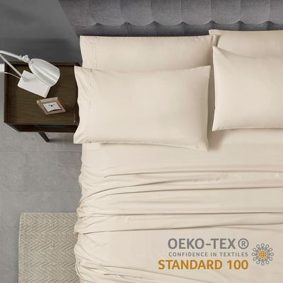 Imagen 2 del producto Juego sabanas Crema 2p algodon 200 hilos