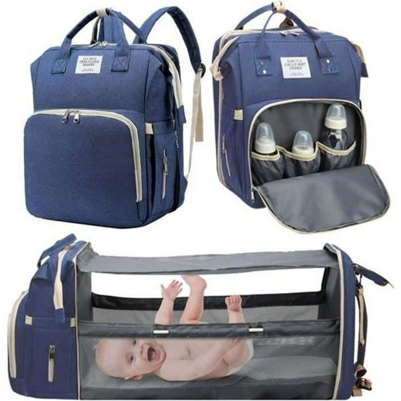 GENERICO - Mochila 3 En 1 Pañalera Cuna Y Mudador Portátil Para Bebés