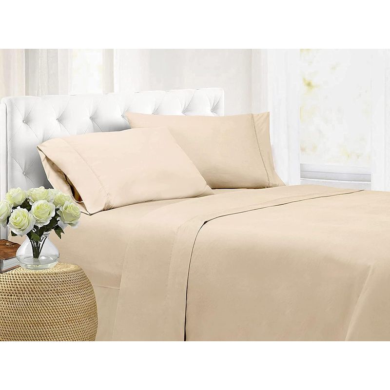 UNICO - juego sabanas Beige 2p algodon 200 hilos