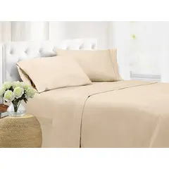 UNICO - Juego sabanas Beige Oscuro 2p algodon 200 hilos