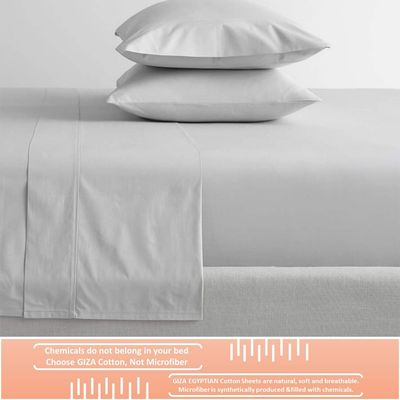 Imagen 2 del producto Juego sabanas Gris Claro 1.5p algodon 200 hilos