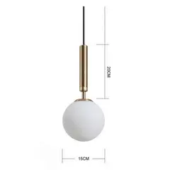 HOME NEAT - Lámpara colgante moderna con bola de cristal oro lámpara de techo