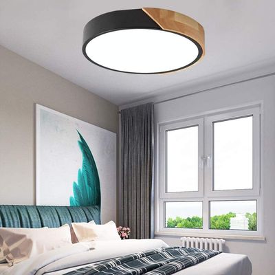 Imagen 2 del producto Lámpara de techo LED 30cm Borde Negro y madera