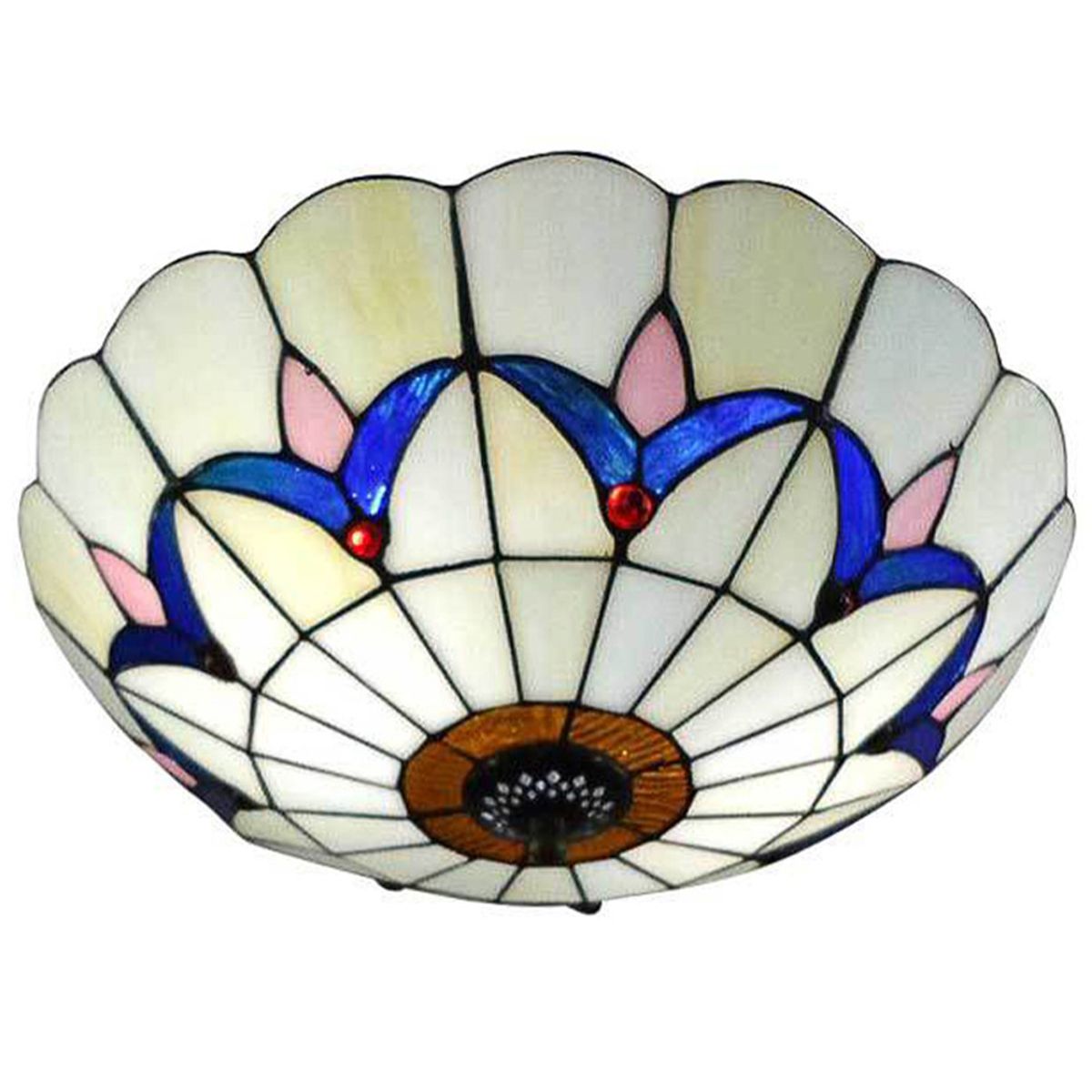 HOME NEAT - Tiffany lámpara de techo candelabros vidrieras montaje empotrado 30cm