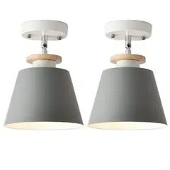 HOME NEAT - 2 Unidades Lámparas de techo E27 - Gris.