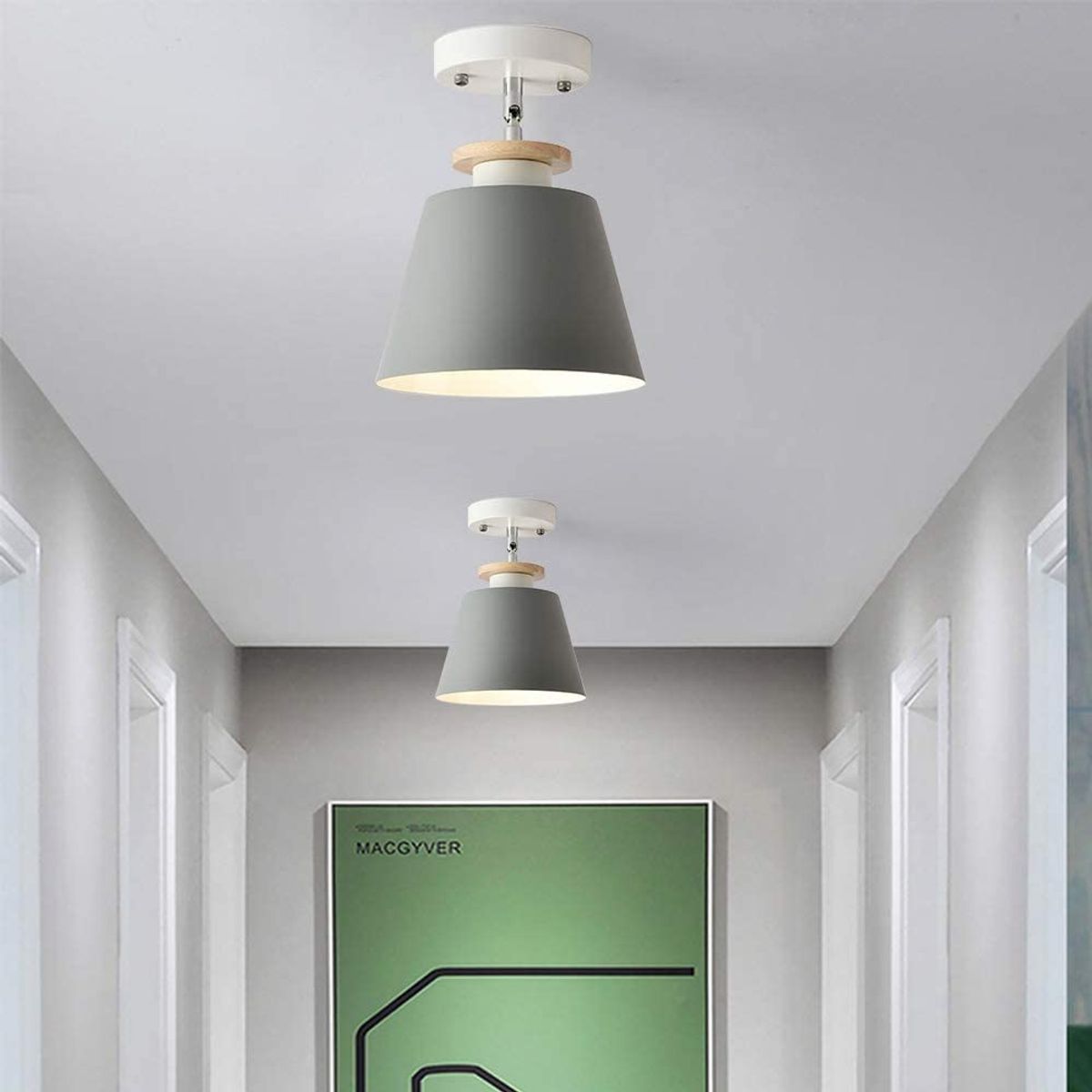 HOME NEAT - 2 Unidades Lámparas de techo E27 - Gris