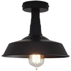 HOME NEAT - Lámpara de techo vintage industrial semi empotrada negro