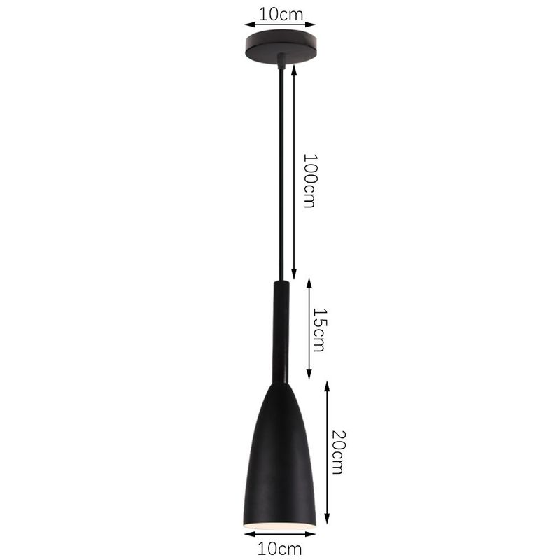 HOME NEAT - 3 Unidades Lámpara colgante moderno madera metal - Negro