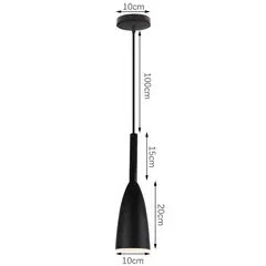 HOME NEAT - 3 Unidades Lámpara colgante moderno madera metal - Negro