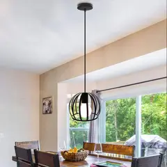HOME NEAT - Lámpara colgante con jaula de metal techo iluminación industrial..