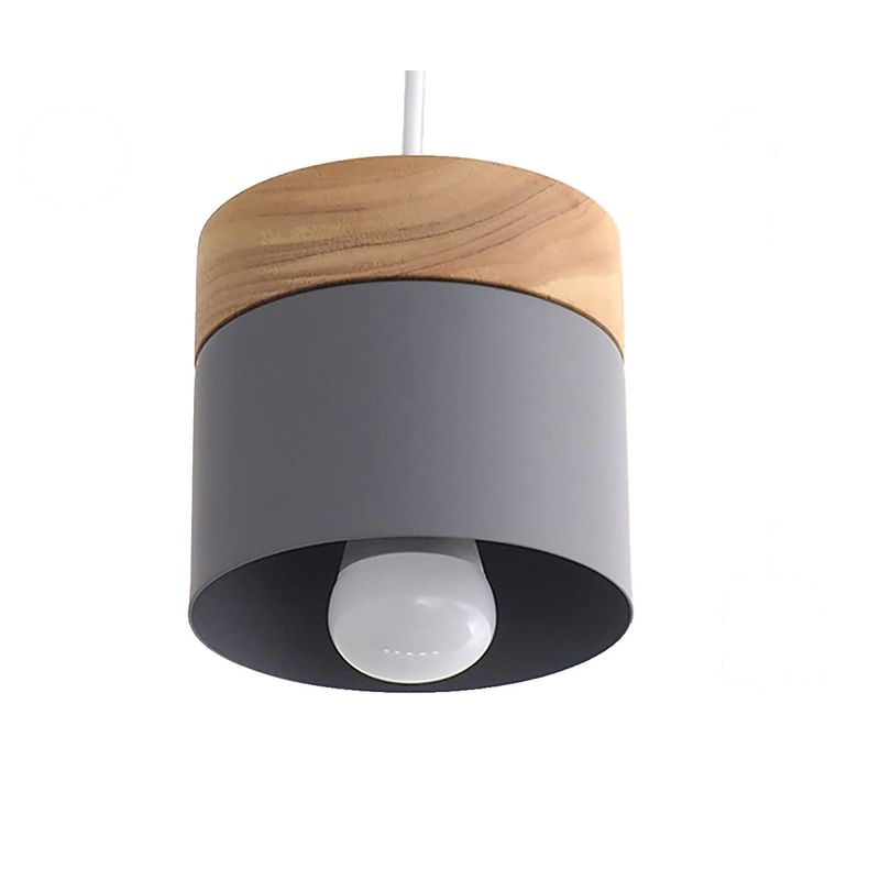 HOME NEAT - Nórdica e27 lámpara colgante moderno lámpara de techo hierro y madera..