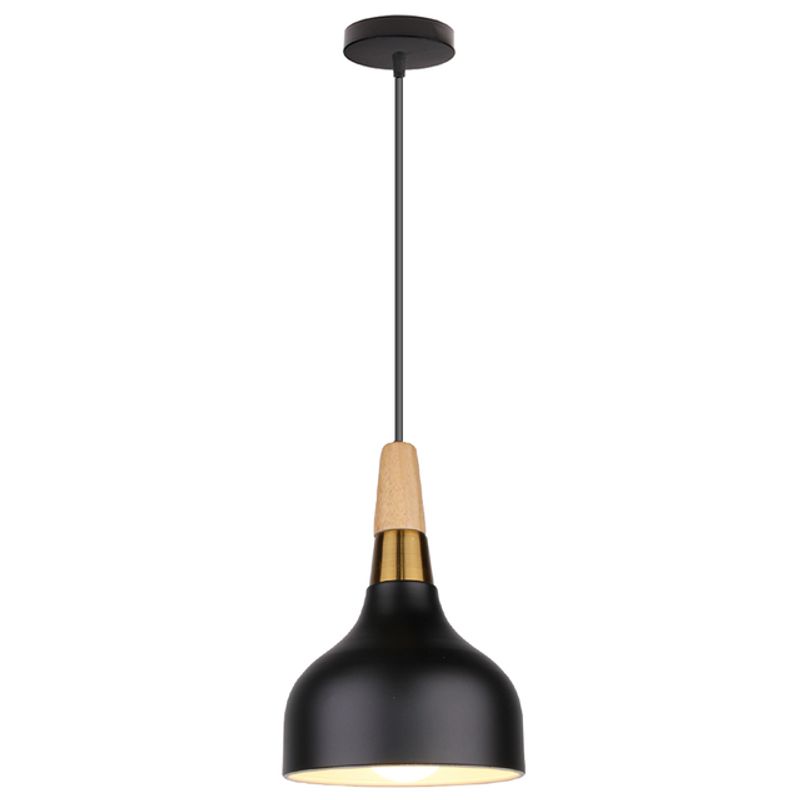 HOME NEAT - Lámpara de colgante nórdica metal luz de techo e27 ø15cm Negro