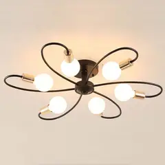 HOME NEAT - Lámpara de techo de 6 luces moderna lámpara de araña sputnik de metal