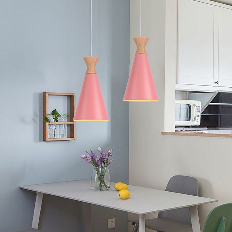 HOME NEAT - Lámparas colgante de techo nórdica E27 macaron ø13cm Rosa.