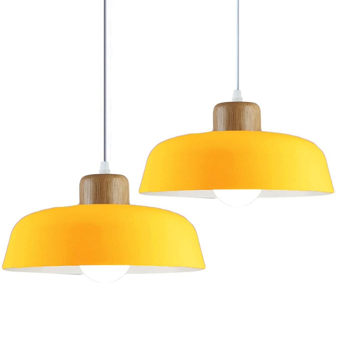 2 Unidades Lámpara Colgante E27 Amarillo, marca HOME NEAT - Foto Principal