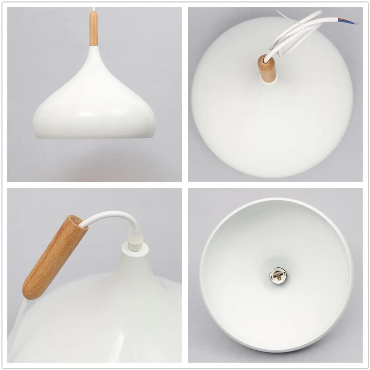 Lámpara de techo moderna colgante de luz e27 aluminio ø24cm blanco, marca HOME NEAT - Foto 2