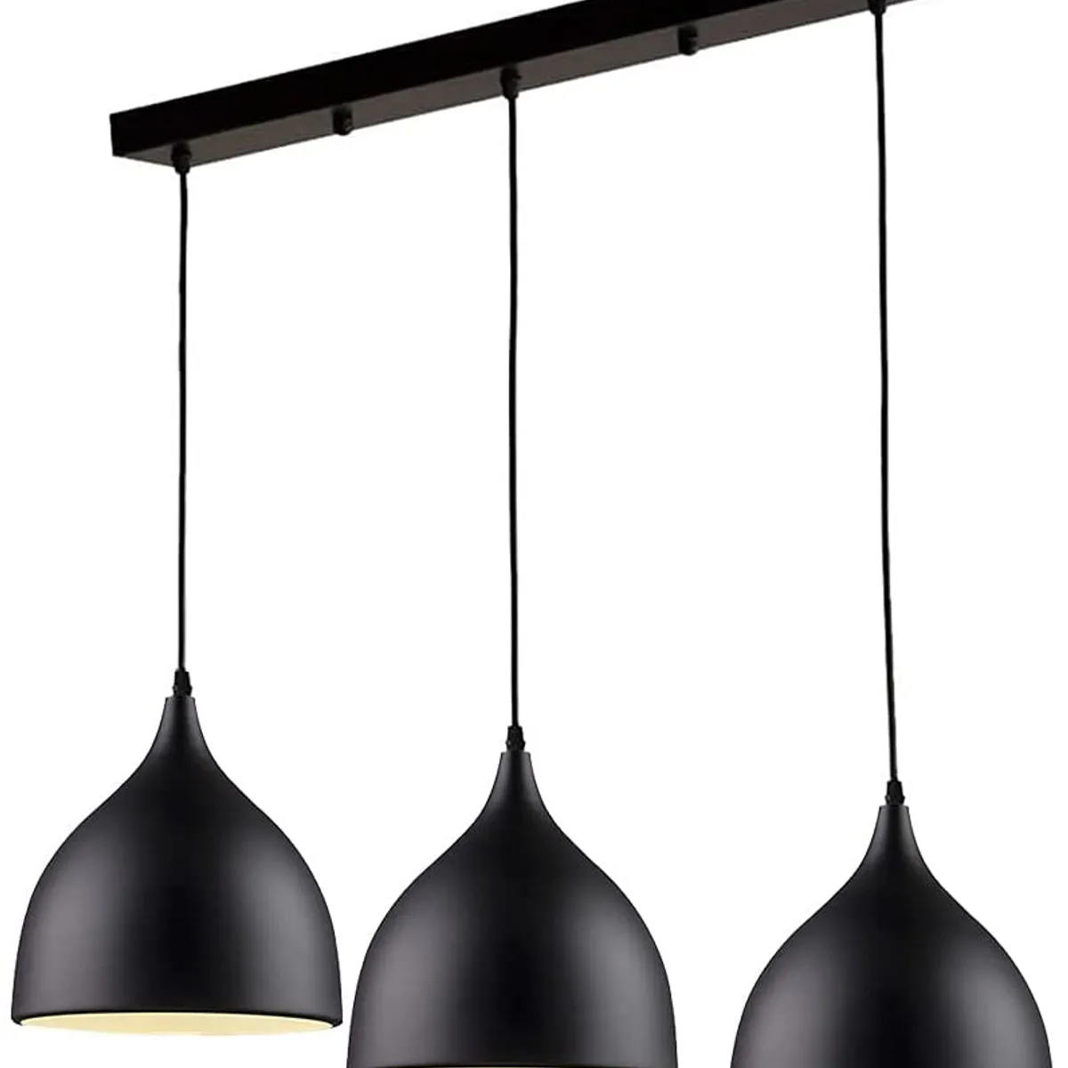 HOME NEAT - Lámpara colgante nórdica moderna luz de techo 3 cabezas negro ø17cm