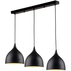 HOME NEAT - Lámpara colgante nórdica moderna luz de techo 3 cabezas negro ø17cm