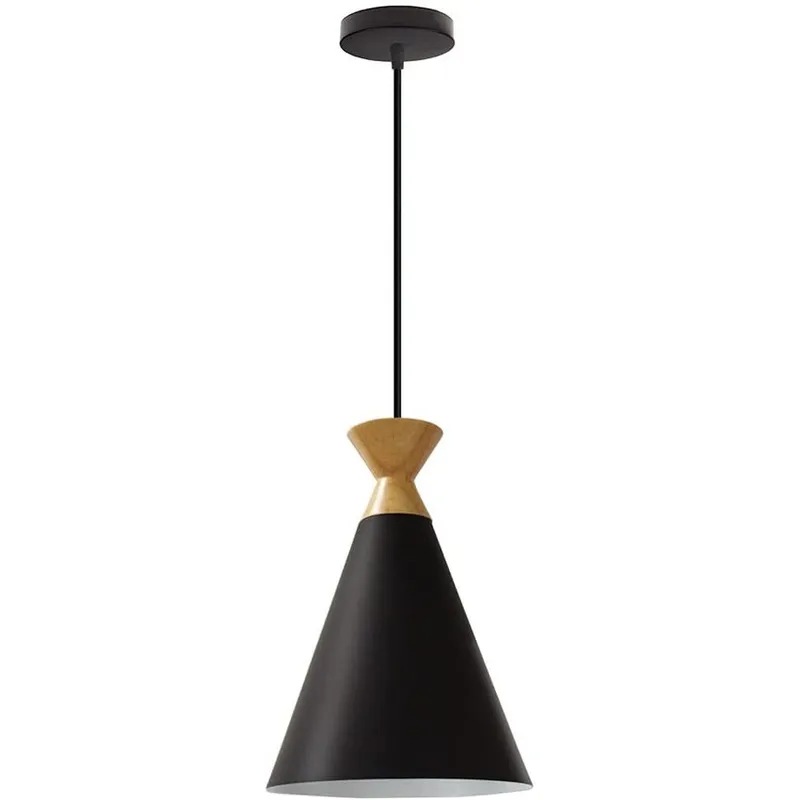 HOME NEAT - Lámpara de colgente nórdica e27 lámpara de techo madera nergo