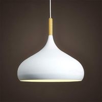 Lámpara colgante de techo madera E27 24cm - Blanco