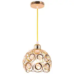 HOME NEAT - Moderno lámpara de techo de cristal e27 iluminación ø20cm dorado.