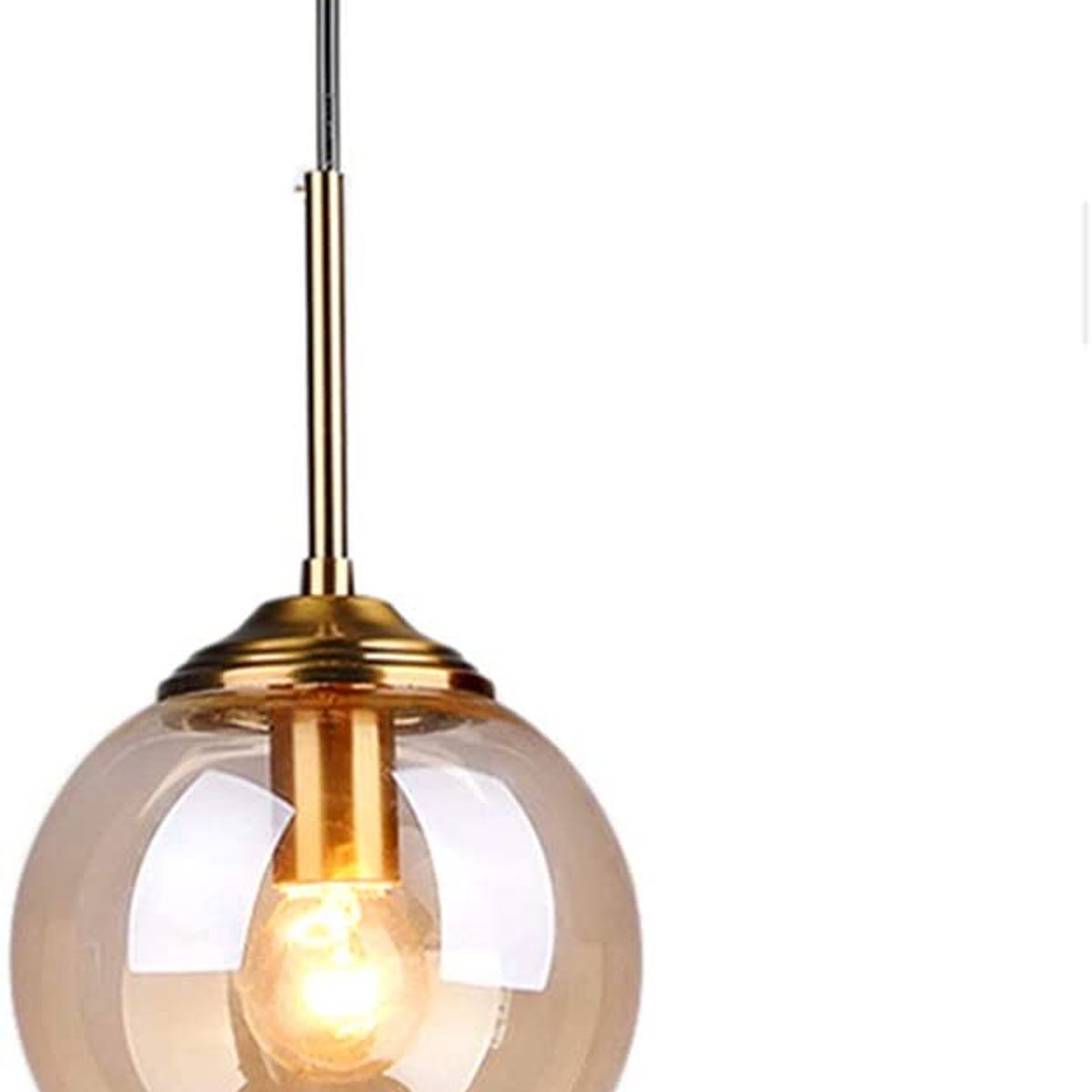 HOME NEAT - Lámpara Colgante Techo Vintage Globo de Cristal - Ámbar