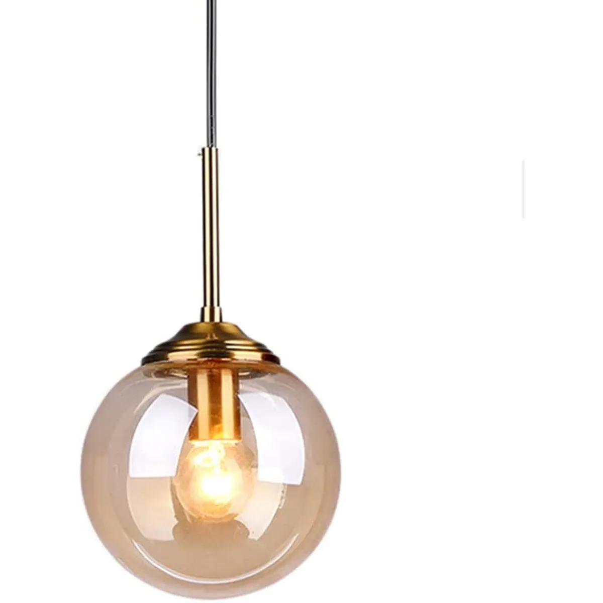 HOME NEAT - Lámpara Colgante Techo Vintage Globo de Cristal - Ámbar