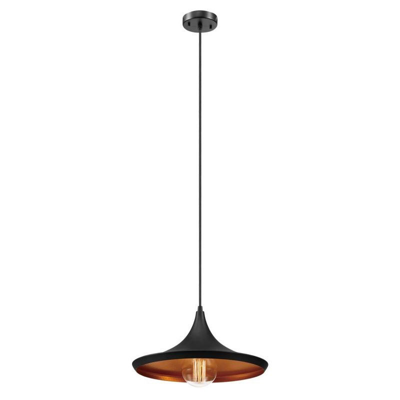 HOME NEAT - Lámpara de techo colgante ø 30cm industrial Tricolor E27 Negro