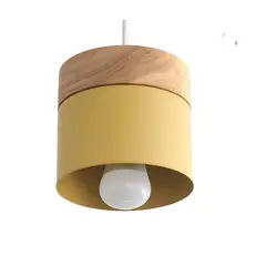 HOME NEAT - Nórdica e27 lámpara colgante moderno lámpara de techo hierro y madera.