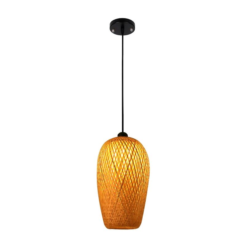 HOME NEAT - Lámpara Colgante de Techo de Bambú Vintage E27 Ø23cmx 36cm
