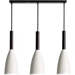 HOME NEAT - Lámpara de techo colgante moderno madera metal 3 luces e27 blanco.