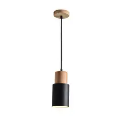 HOME NEAT - Lámpara de colgante madera nórdica lámpara de techo e27 aluminio.