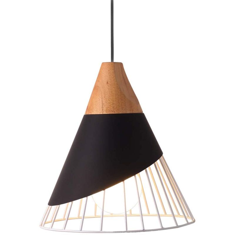 HOME NEAT - Lámparas de techo led moderna colgante de luz nórdica metal e27 negro