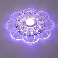 HOME NEAT - Lámparas de Techo LED de Cristal Moderno Forma de Flor - Azul