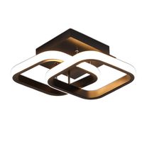 Lámpara de techo LED acrílica dos cuadrados - Negro