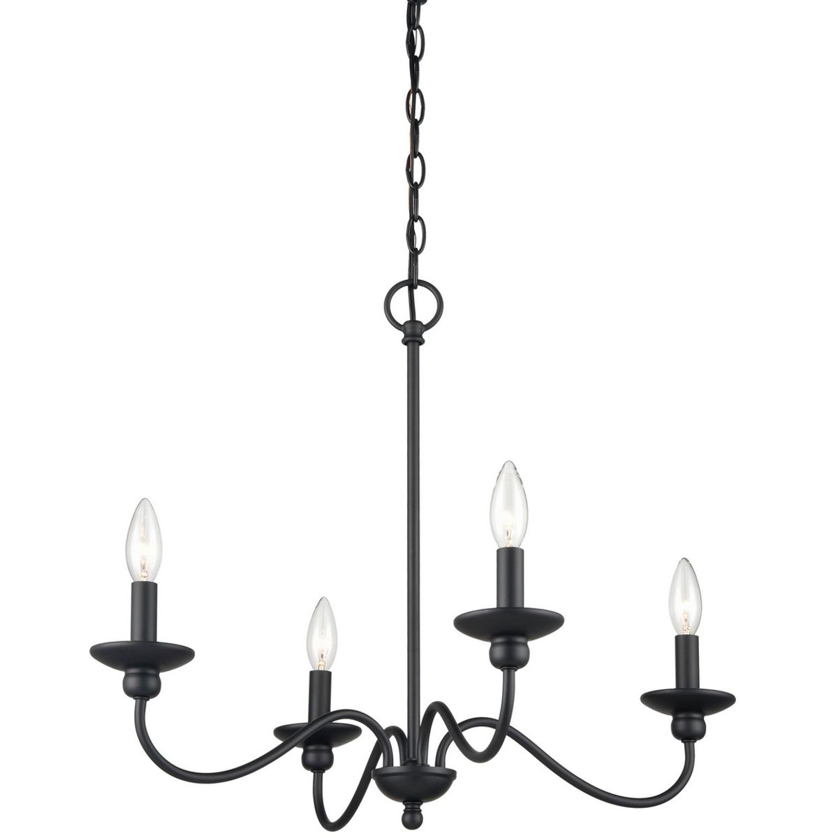 HOME NEAT - Lámparas de araña vintage 4 luces lámpara de techo - Negro