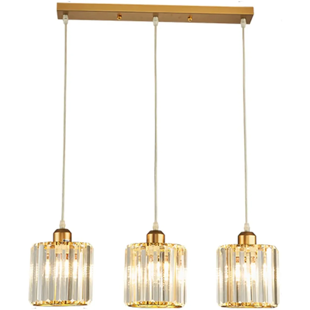 HOME NEAT - Lámpara de techo nordic modern strip cristal 3 luces E27 oro