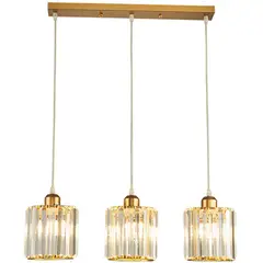 HOME NEAT - Lámpara de techo nordic modern strip cristal 3 luces E27 oro
