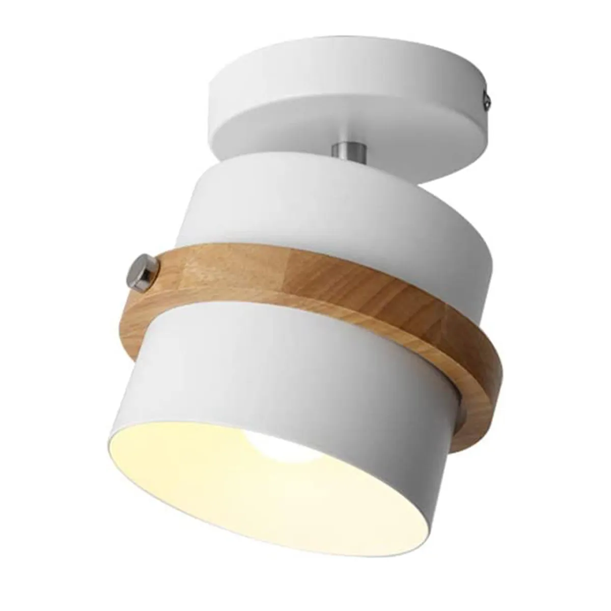 HOME NEAT - Lámpara de techo madera ø15cm nórdica blanco E27