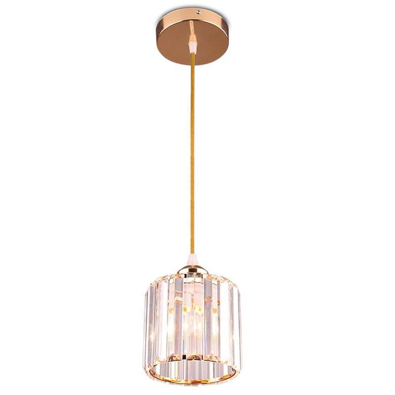 HOME NEAT - Lámpara de colgante nordic modern cristal redonda color oro