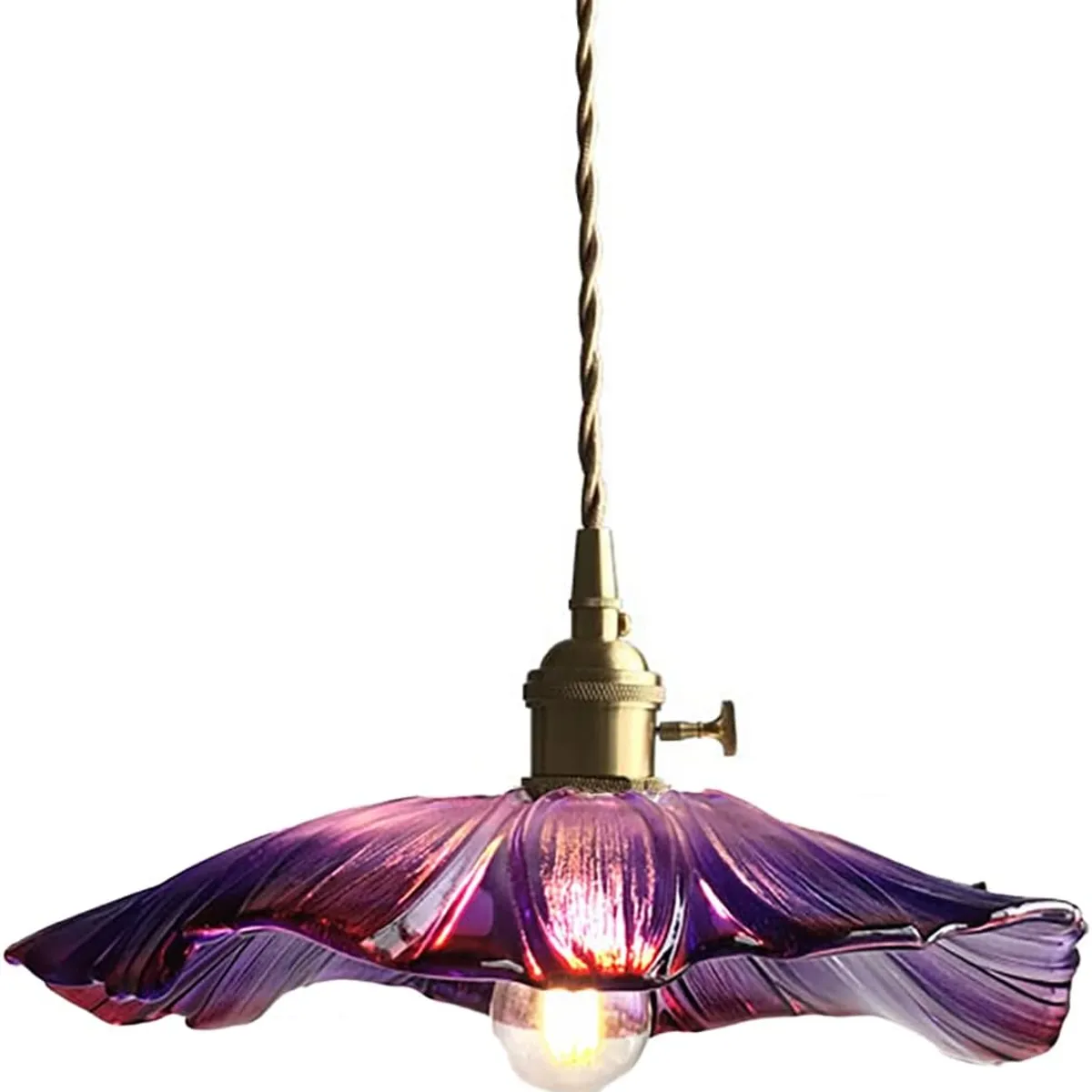 HOME NEAT - Lámpara Colgante de Techo Vidiro Lotus Leaf ø30cm - Púrpura