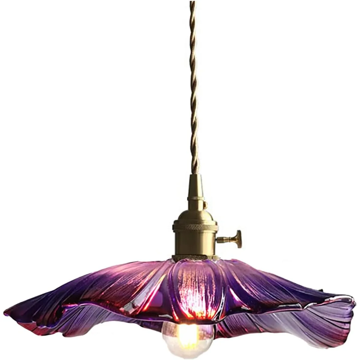 HOME NEAT - Lámpara Colgante de Techo Vidiro Lotus Leaf ø30cm - Púrpura