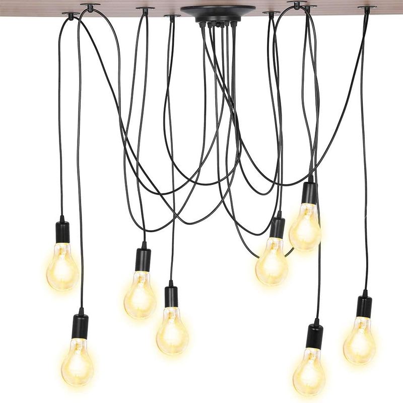 HOME NEAT - Lámpara de araña vintage lámpara de techo colgante con 8 cabezales.