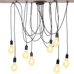 HOME NEAT - Lámpara de araña vintage lámpara de techo colgante con 8 cabezales.
