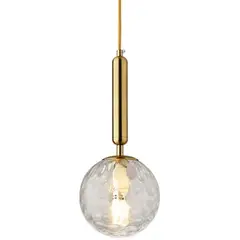 HOME NEAT - Lámpara colgante de bola ondulada cristal nórdico luz techo e14 oro