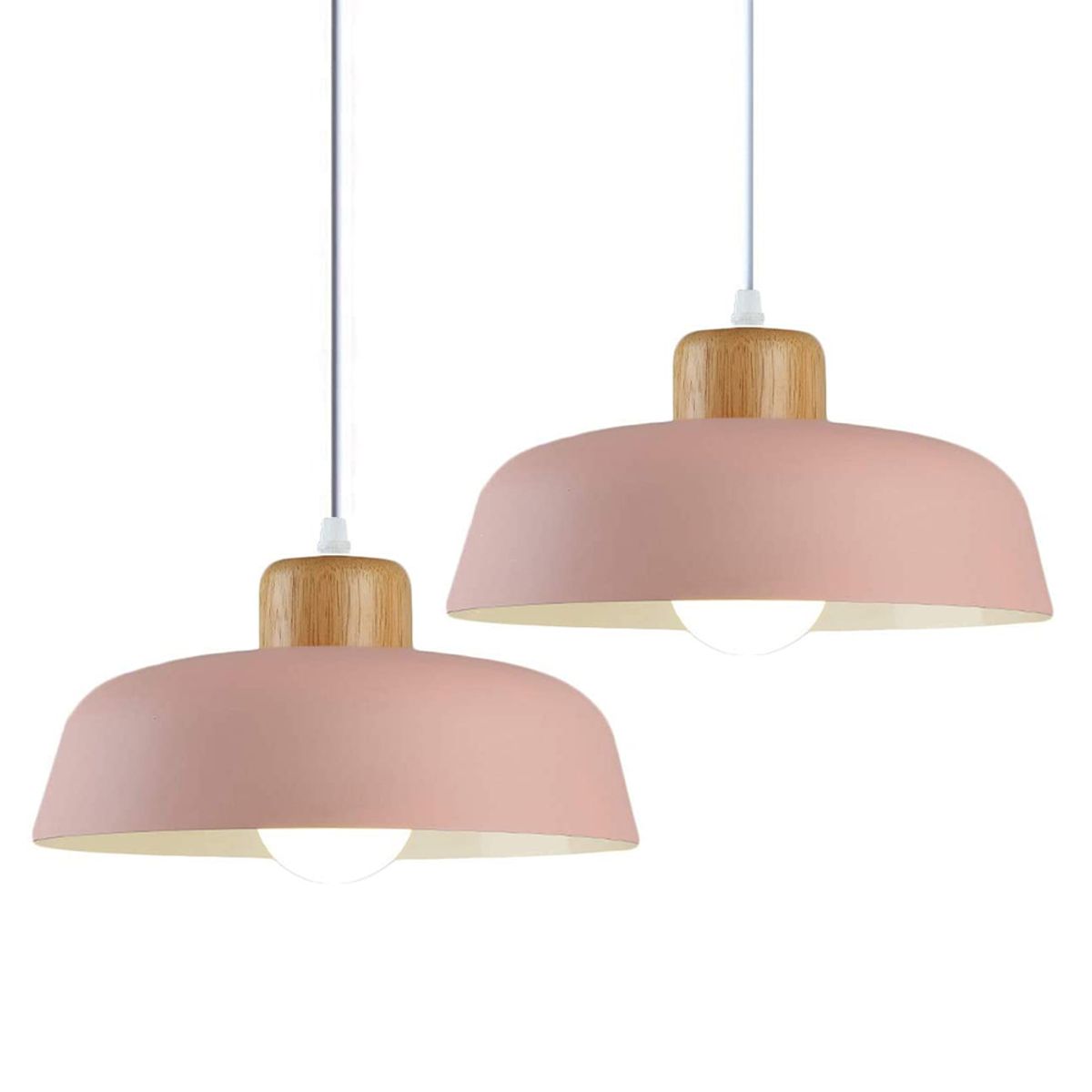2 Unidades lámpara colgante metal E27 Rosa, marca HOME NEAT - Foto Principal