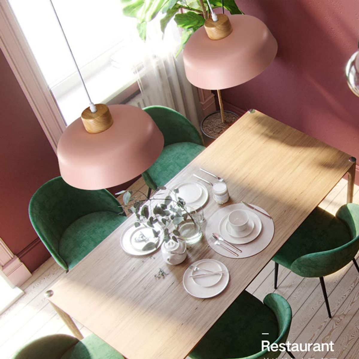 2 Unidades lámpara colgante metal E27 Rosa, marca HOME NEAT - Foto 2